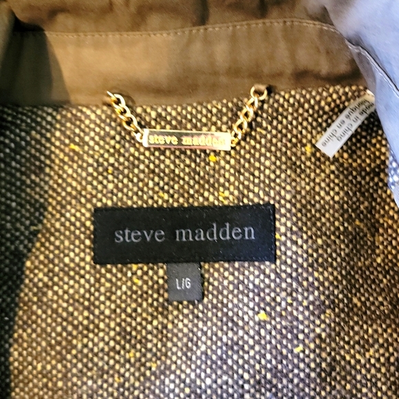 Steve Madden Tweed Peplum Trench Coat - Picture 4 of 10